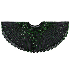 1920s Shawl Sequin Evening Cape Flapper Cover Up Green