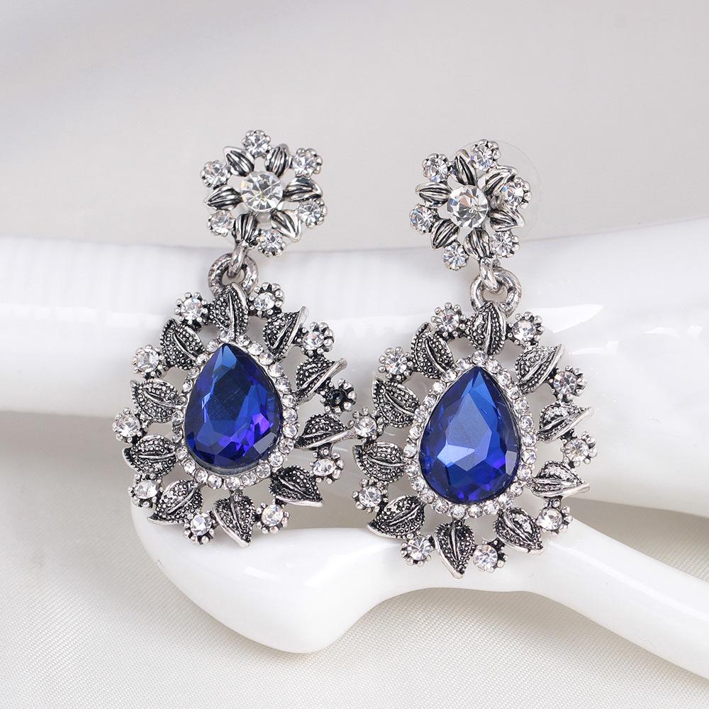 Sterling Silver Snowflake Flower Blue Crystal Dangle Women Earring|Jao ...