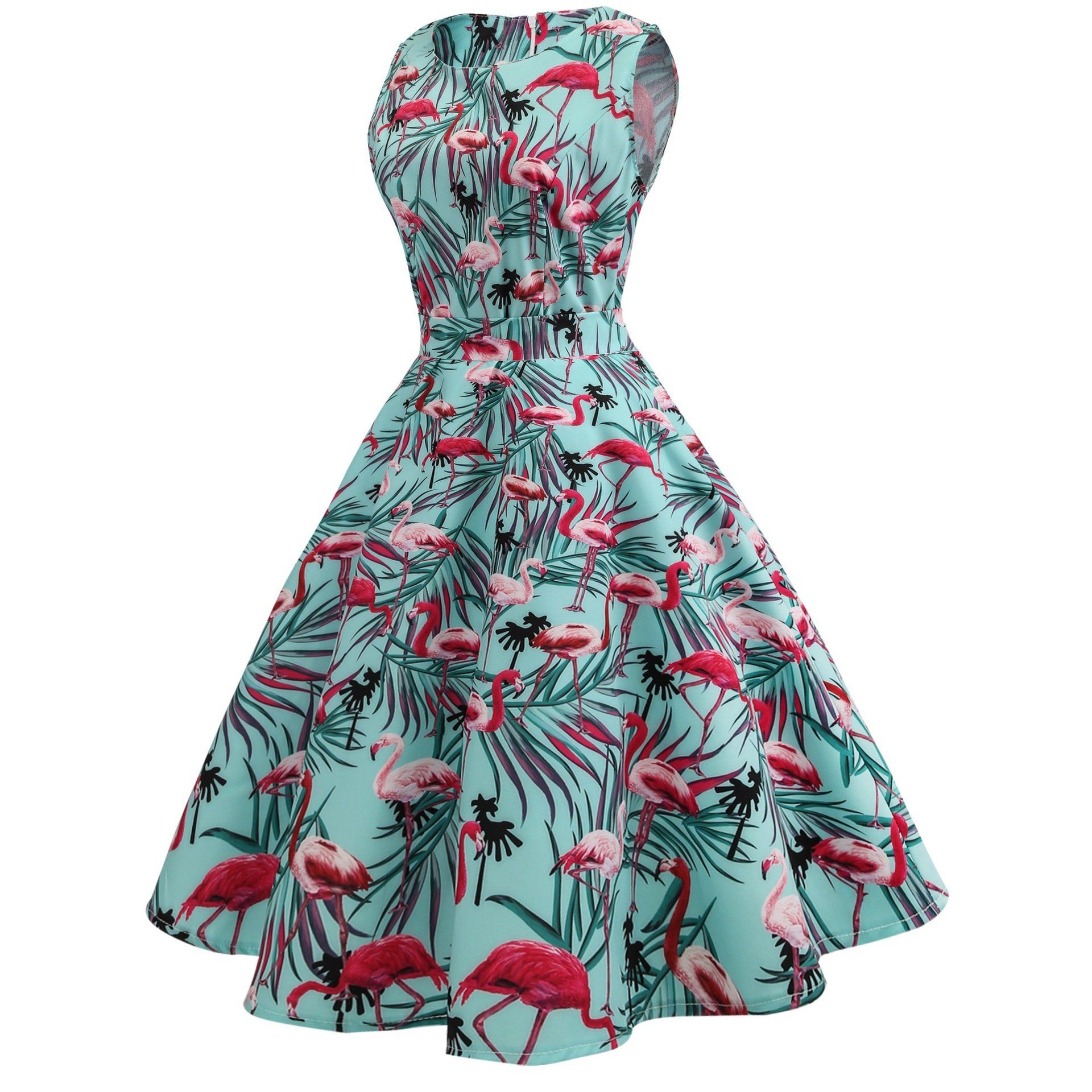 Flamingo Print Vintage Dresses for Women 1950s – VINTAGEPOST