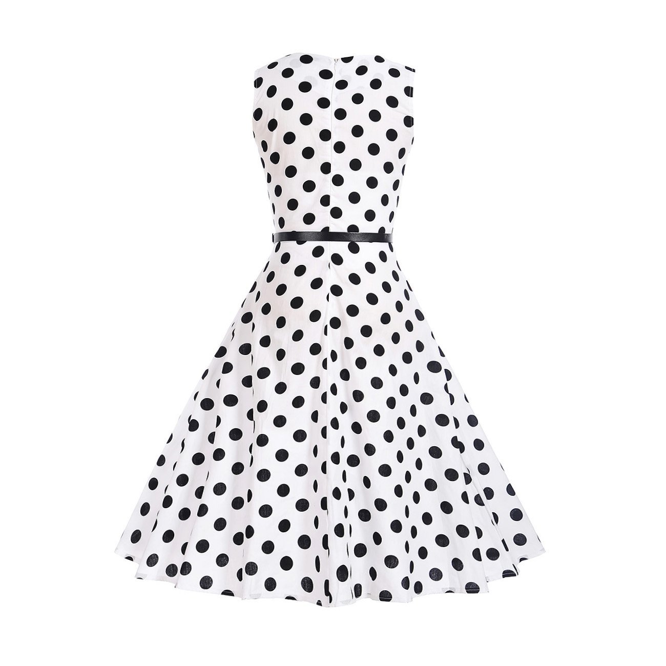 White Polka Dot Dress 1950s Womens Fashion Large Vintage Dresses Vintagepost 